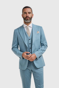 James - Blazer masculino azul claro texturizado