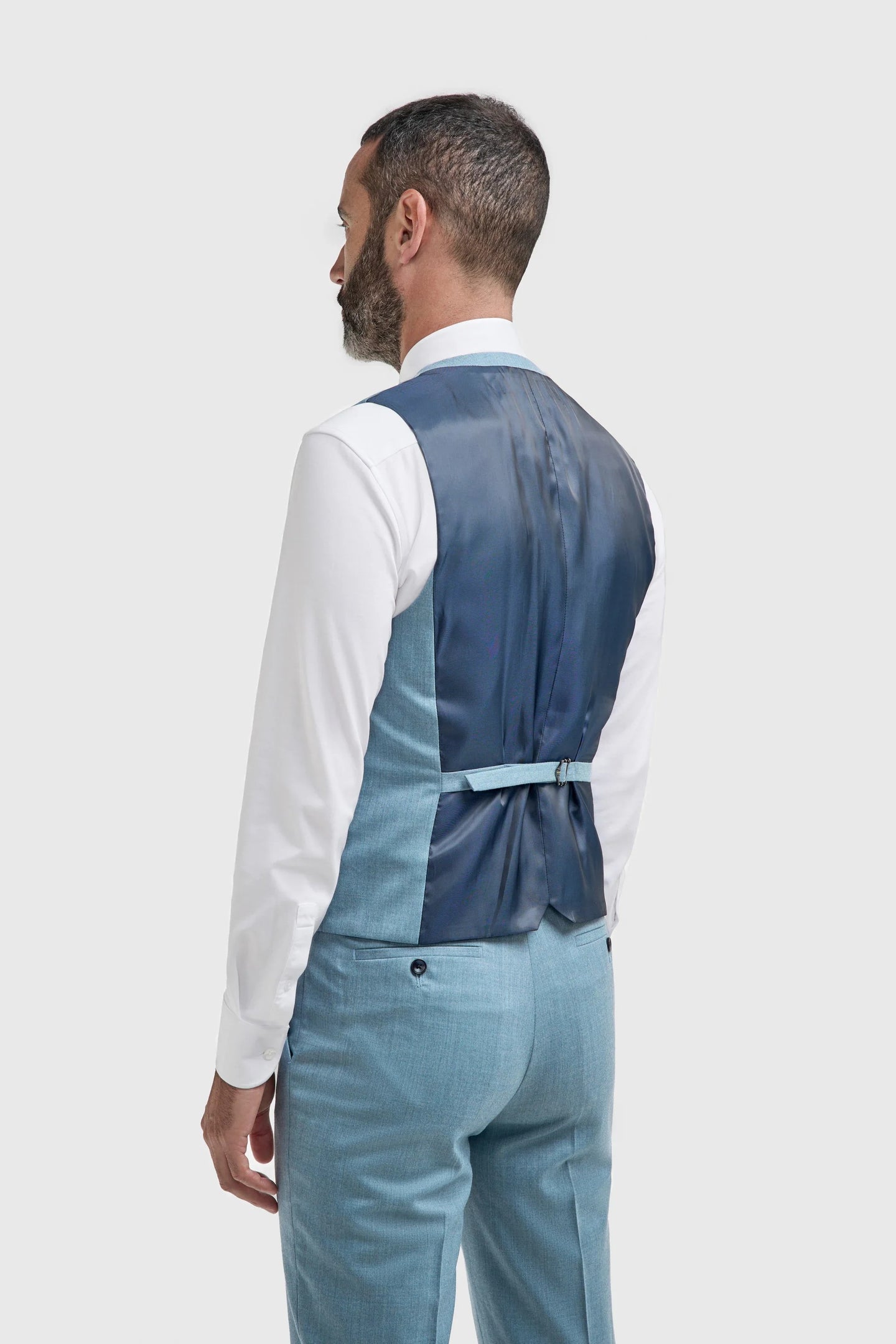 James - Colete masculino texturizado azul claro