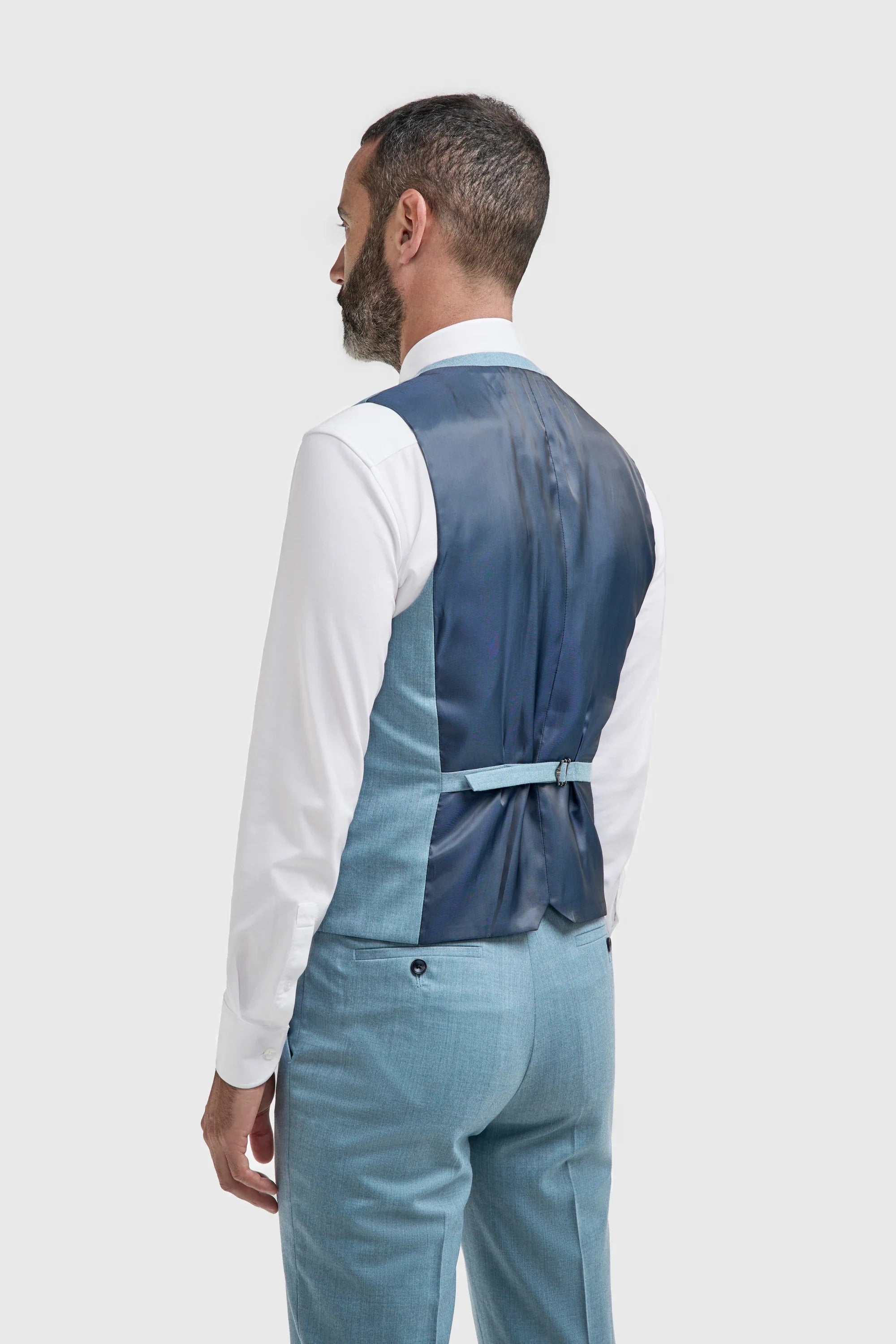 James - Colete masculino texturizado azul claro