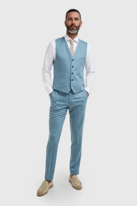 James - Colete masculino texturizado azul claro