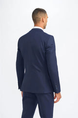 James - Blazer masculino azul-marinho de lã com corte ajustado