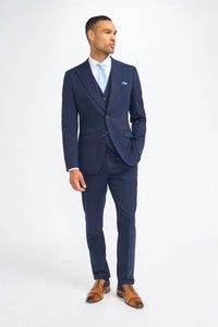 James - Blazer masculino azul-marinho de lã com corte ajustado