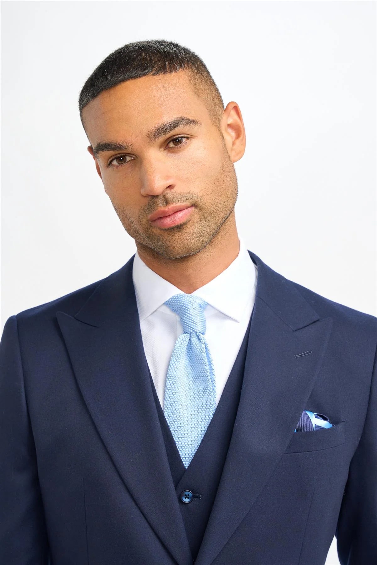 James - Blazer masculino azul-marinho de lã com corte ajustado