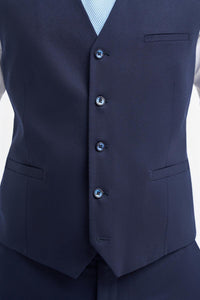 James - Colete masculino de lã azul marinho