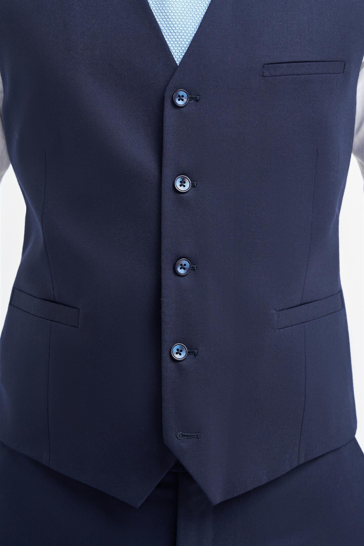 James - Colete masculino de lã azul marinho