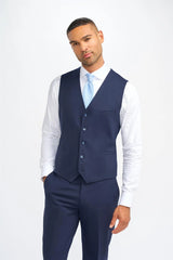 James - Colete masculino de lã azul marinho