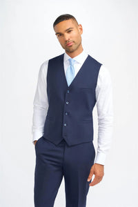 James - Colete masculino de lã azul marinho