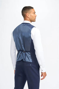 James - Colete masculino de lã azul marinho