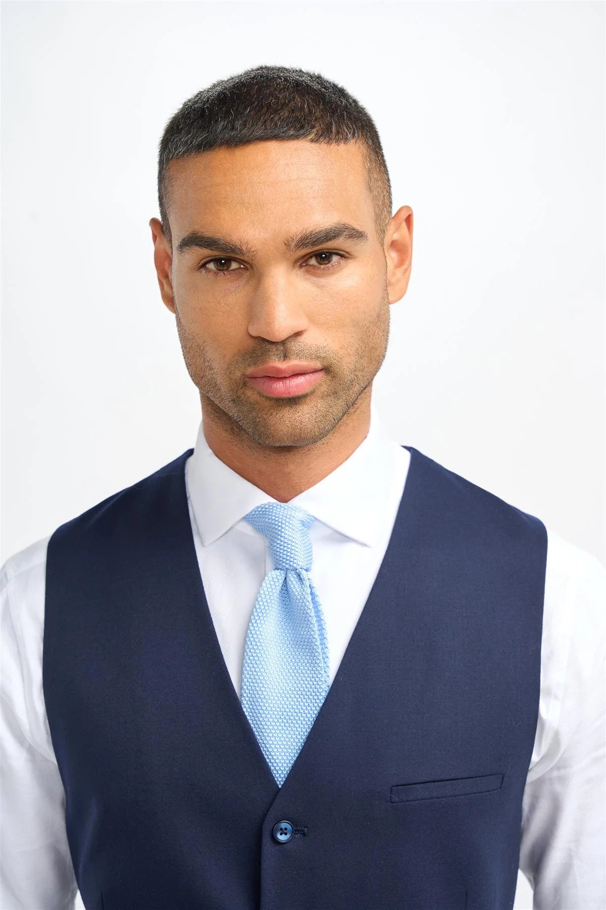 James - Colete masculino de lã azul marinho