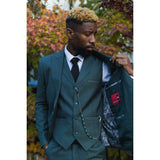 Terno clássico verde de 3 peças James para homem