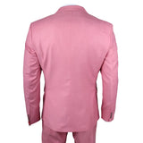 Terno James masculino de 3 peças rosa com corte sob medida