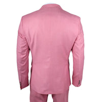 Terno James masculino de 3 peças rosa com corte sob medida