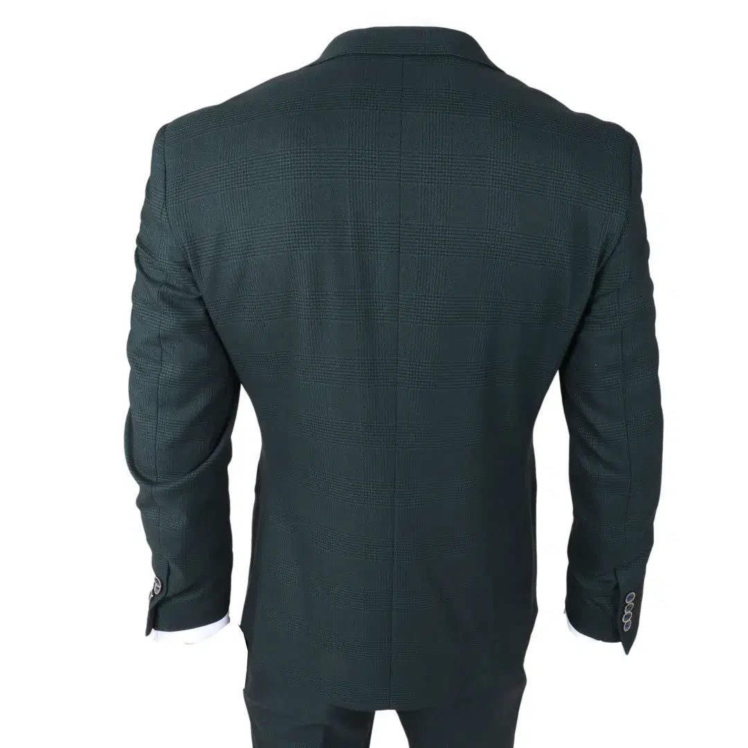 Jasper - Terno masculino de 3 peças verde-oliva com colete preto