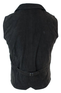 Colete masculino de camurça marrom, estilo vintage retrô, para ocasiões formais e informais.