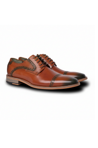 Jenson - Sapatos Oxford de couro marrom para homem