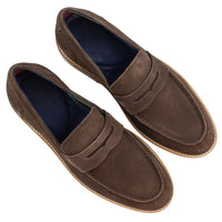 Mocassins masculinos de camurça genuína, estilo náutico, marrom, elegantes, casuais e clássicos, com ajuste confortável.