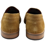 Mocassins masculinos de camurça genuína, estilo náutico, cor bege, elegantes, casuais e clássicos, com ajuste confortável.