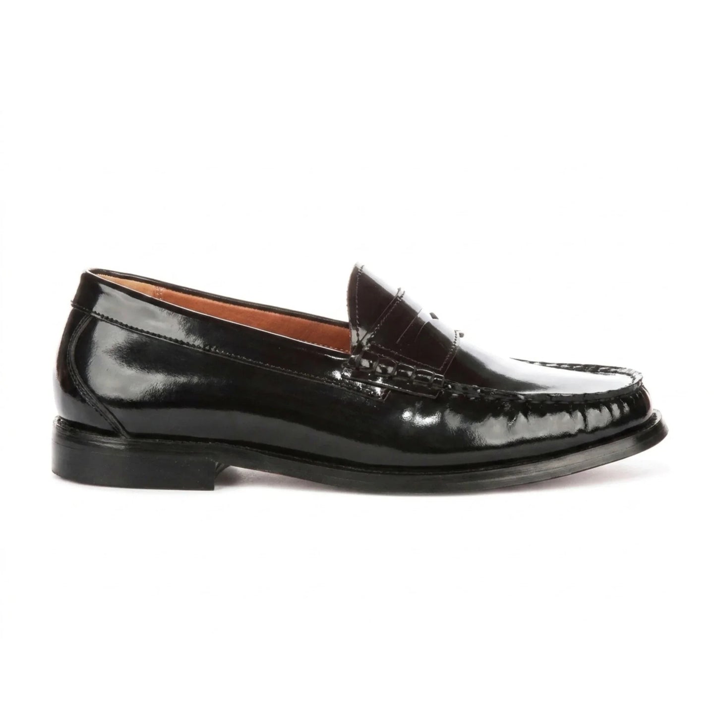 Joseph - Mocassins masculinos pretos Penny com acabamento brilhante