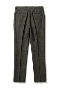 Joshua - Calças masculinas em tweed xadrez verde
