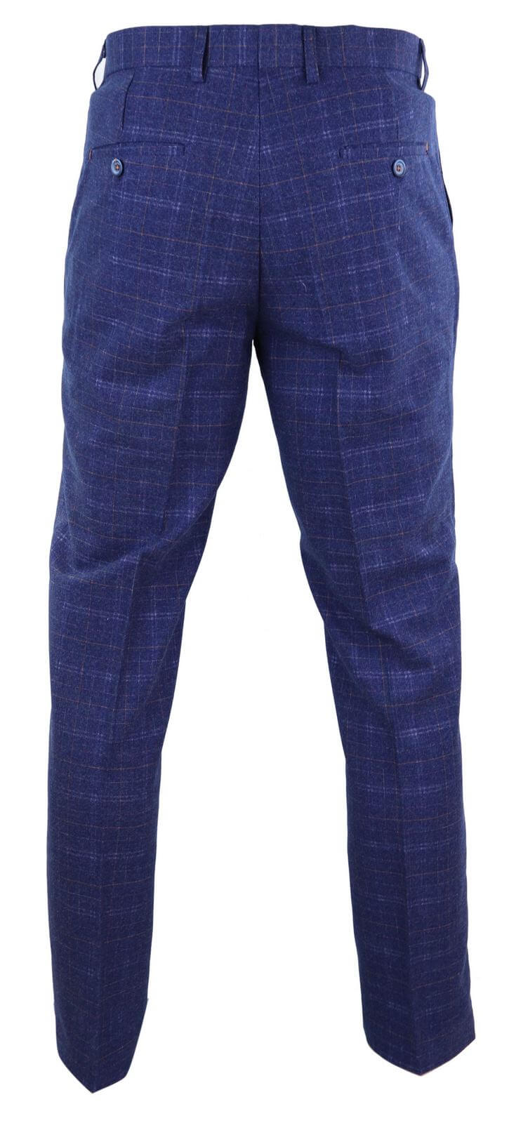 Calças masculinas de tweed xadrez azul - Cavani Kaiser