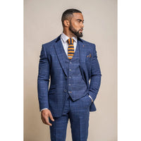 Blazer masculino Kaiser em tweed xadrez azul
