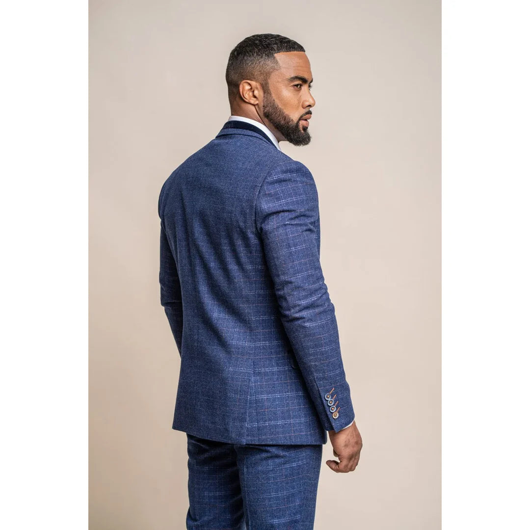 Blazer masculino Kaiser em tweed xadrez azul