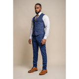 Colete masculino Kaiser em tweed xadrez azul