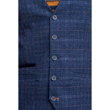 Colete masculino Kaiser em tweed xadrez azul
