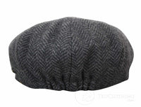 Boné infantil Peaky Blinders Newsboy em tweed espinha de peixe com 8 painéis