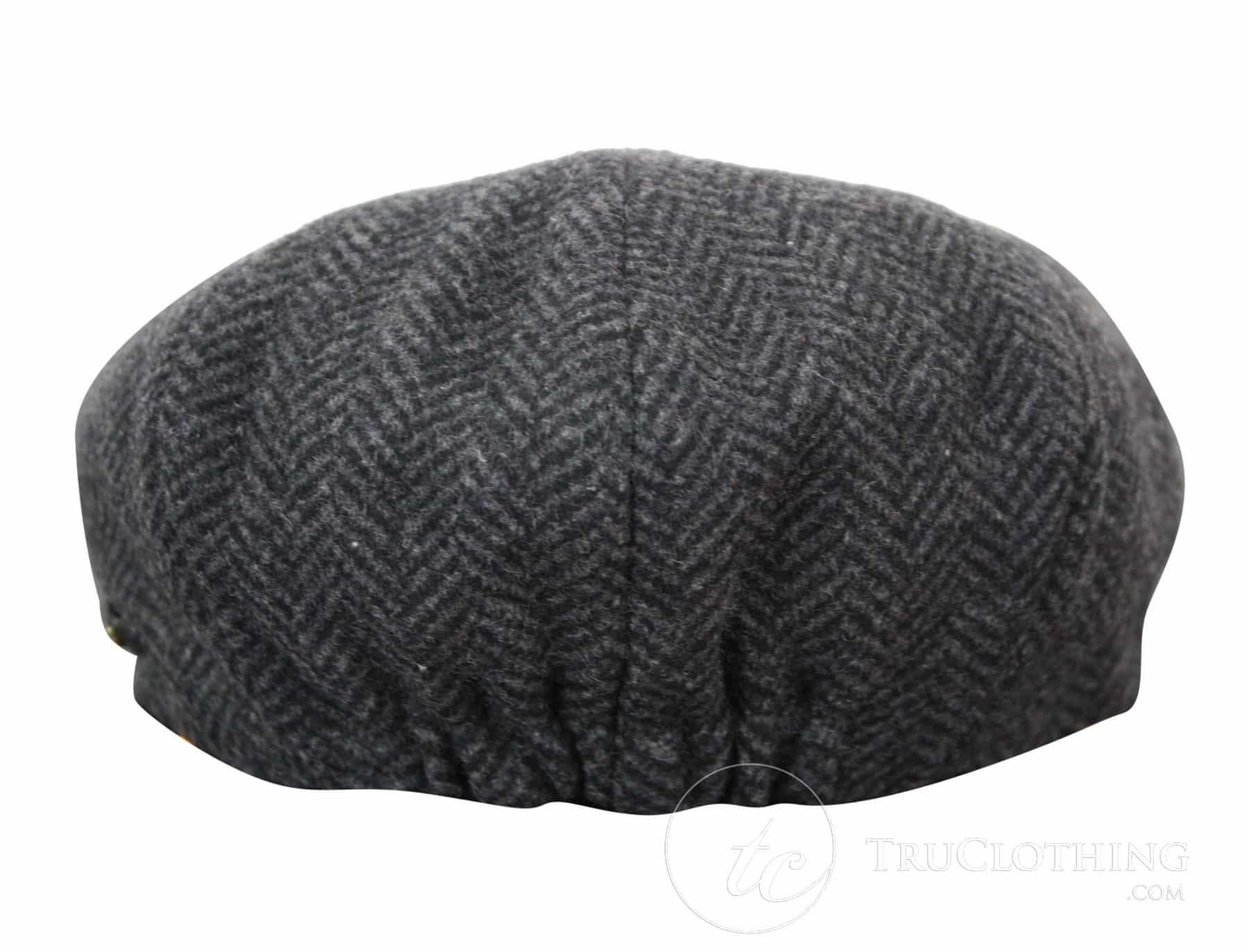 Boné infantil Peaky Blinders Newsboy em tweed espinha de peixe com 8 painéis