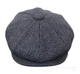 Boné infantil Peaky Blinders Newsboy em tweed espinha de peixe com 8 painéis