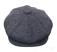 Boné infantil Peaky Blinders Newsboy em tweed espinha de peixe com 8 painéis
