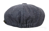Boné infantil Peaky Blinders Newsboy em tweed espinha de peixe com 8 painéis