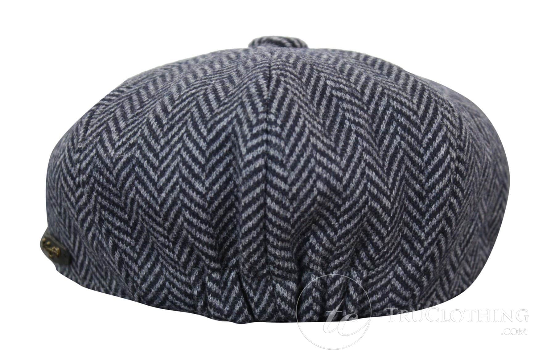Boné infantil Peaky Blinders Newsboy em tweed espinha de peixe com 8 painéis