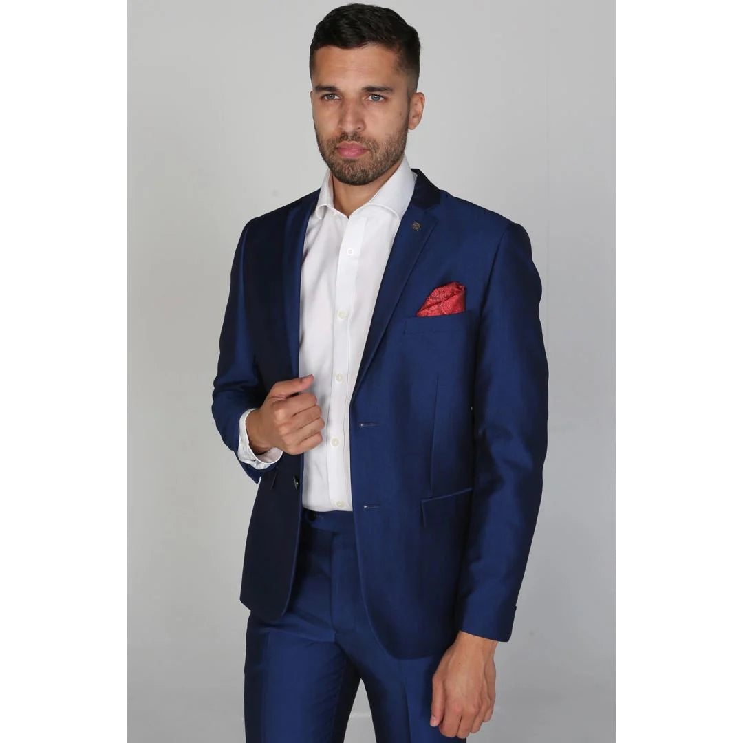 Kingsley - Blazer Masculino Azul Liso
