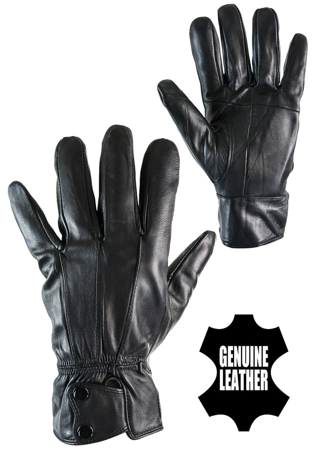 Luvas de inverno masculinas KK MG 6061 em couro legítimo com forro térmico, ideais para dirigir. Ótimo presente!