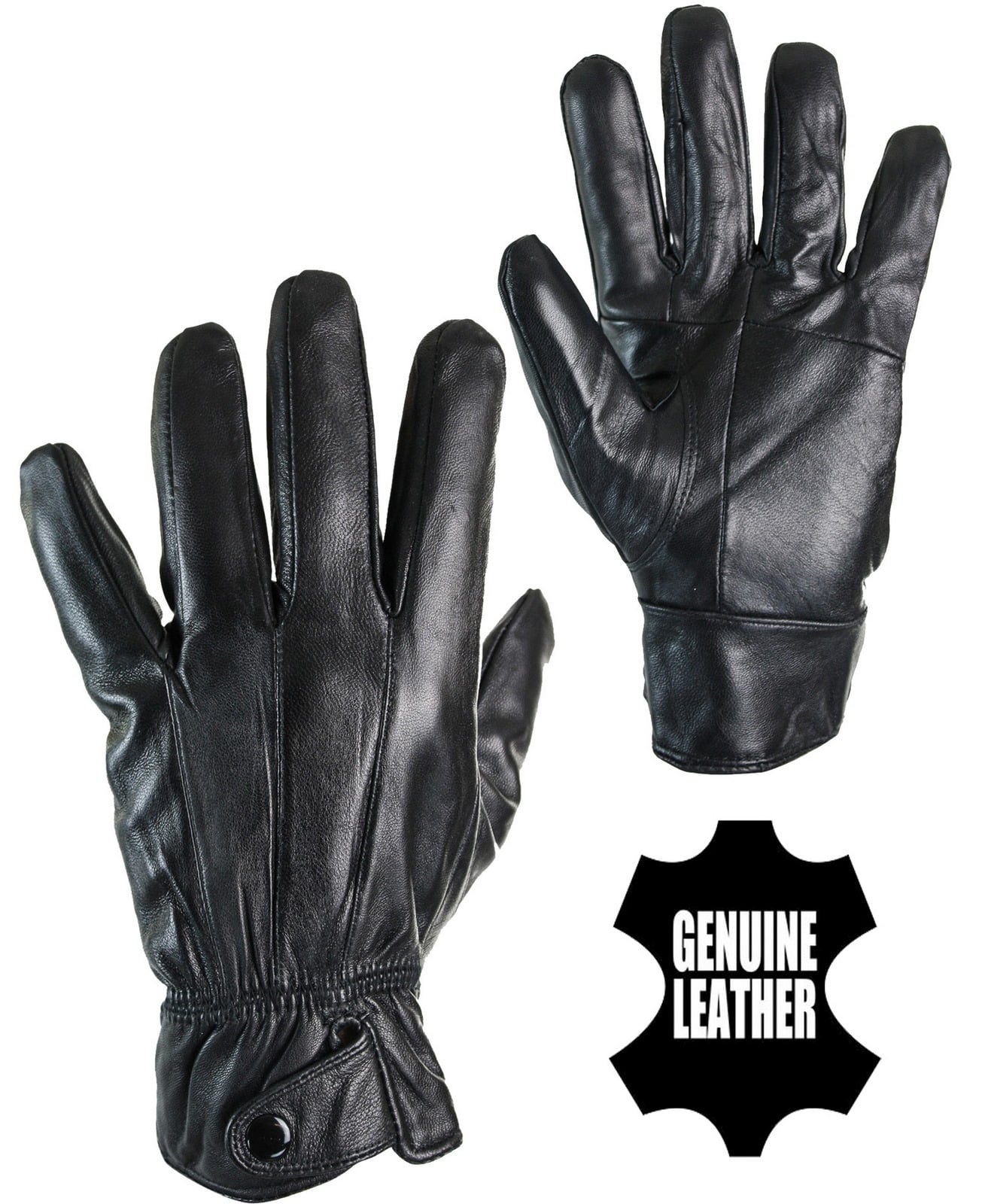 Luvas de inverno masculinas KK MG 6799 em couro legítimo, com forro térmico, ideais para dirigir e compatíveis com tela sensível ao toque.