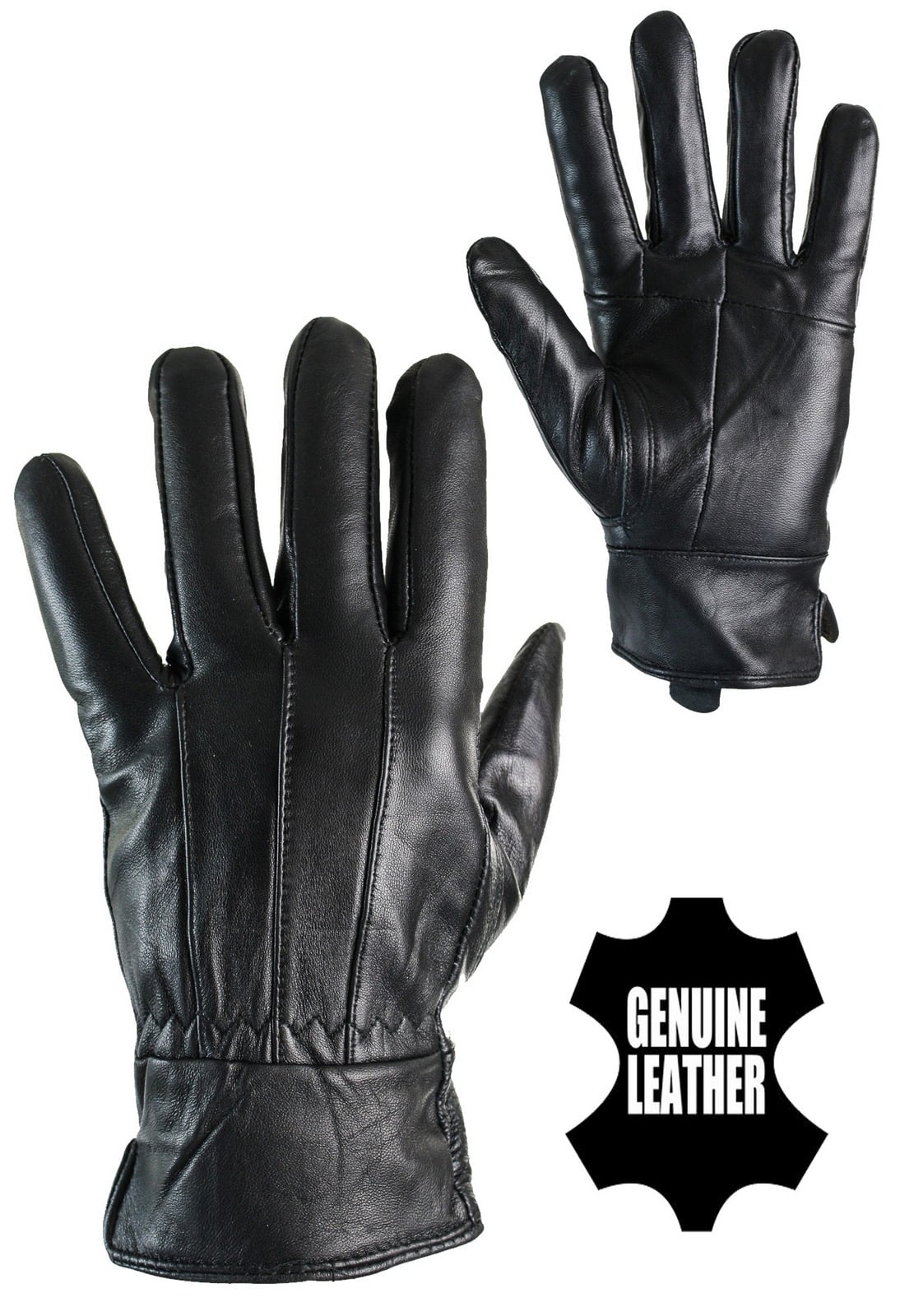 Luvas de inverno masculinas KK MG 6800 em couro legítimo, com forro térmico, ideais para dirigir e compatíveis com tela sensível ao toque.