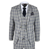 Knight - Blazer masculino xadrez cinza e azul