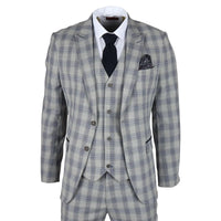 Knight - Blazer masculino xadrez cinza e azul