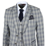 Knight - Blazer masculino xadrez cinza e azul