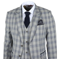 Knight - Blazer masculino xadrez cinza e azul