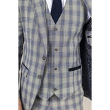 Knight - Blazer masculino xadrez cinza e azul