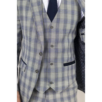 Knight - Blazer masculino xadrez cinza e azul