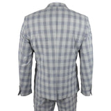 Knight - Blazer masculino xadrez cinza e azul