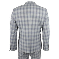 Knight - Blazer masculino xadrez cinza e azul