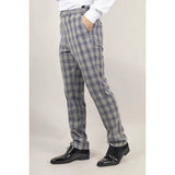 Calças xadrez cinza e azul Knight para homem
