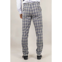 Calças xadrez cinza e azul Knight para homem