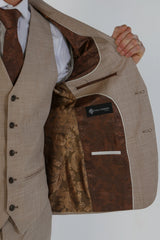 Kurt - Blazer masculino bege de corte ajustado
