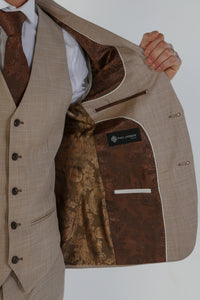 Kurt - Blazer masculino bege de corte ajustado